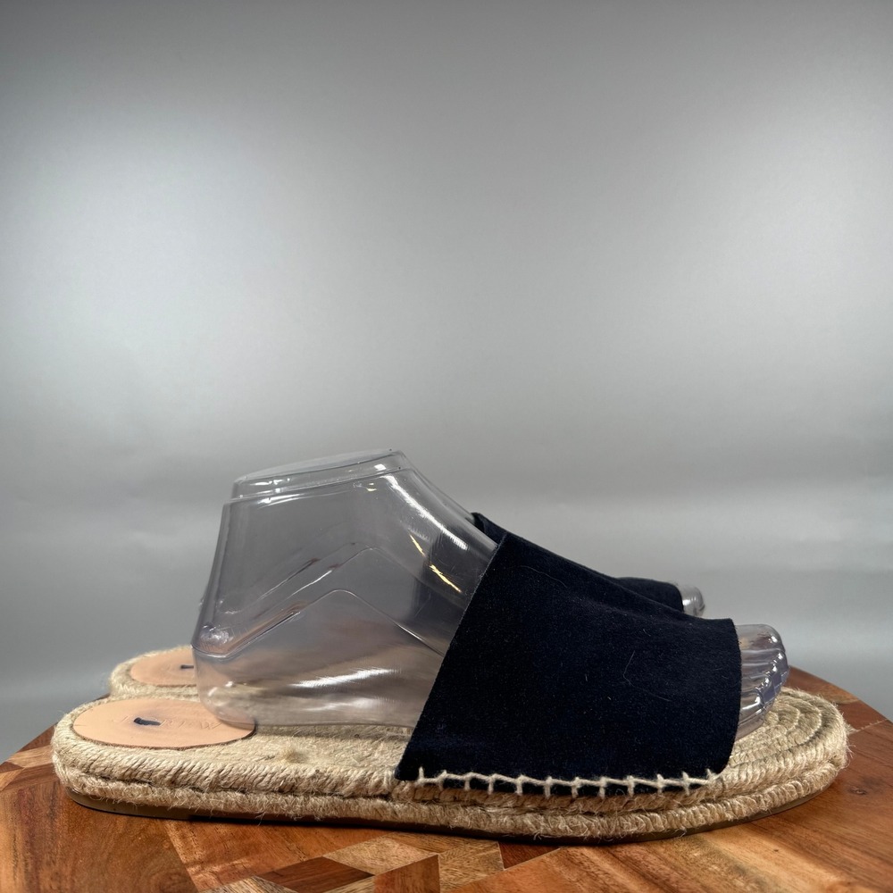 J.Crew Womens 11 Navy Blue Suede Espadrille Slide Sandals Made in Spain Flat